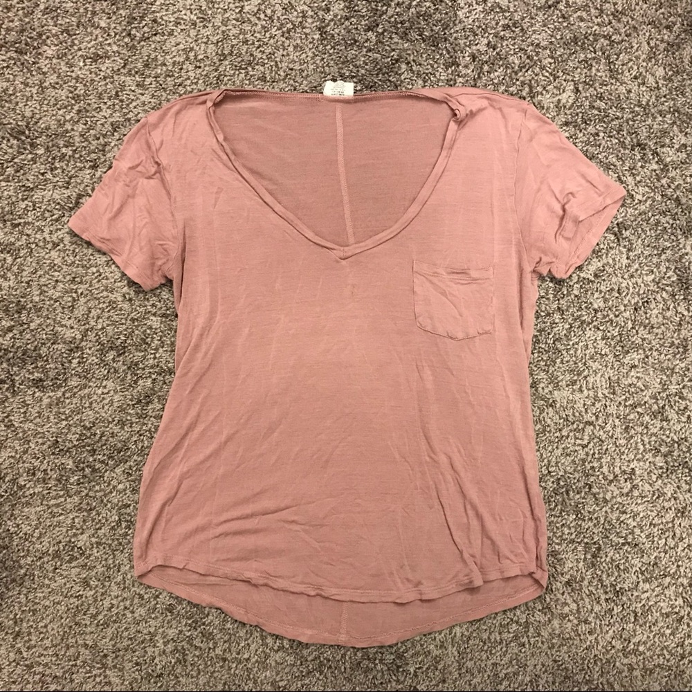 Essentials by Full Tilt Pink V-Neck